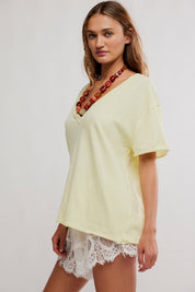 Nina V Neck Tee - lemon water - Blue Sky Fashions & Lingerie