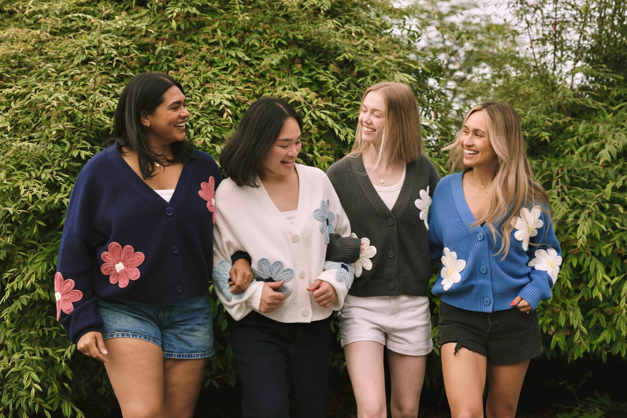 NORA DAISY CARDIGAN IN DARK GREY/IVORY - Blue Sky Fashions & Lingerie