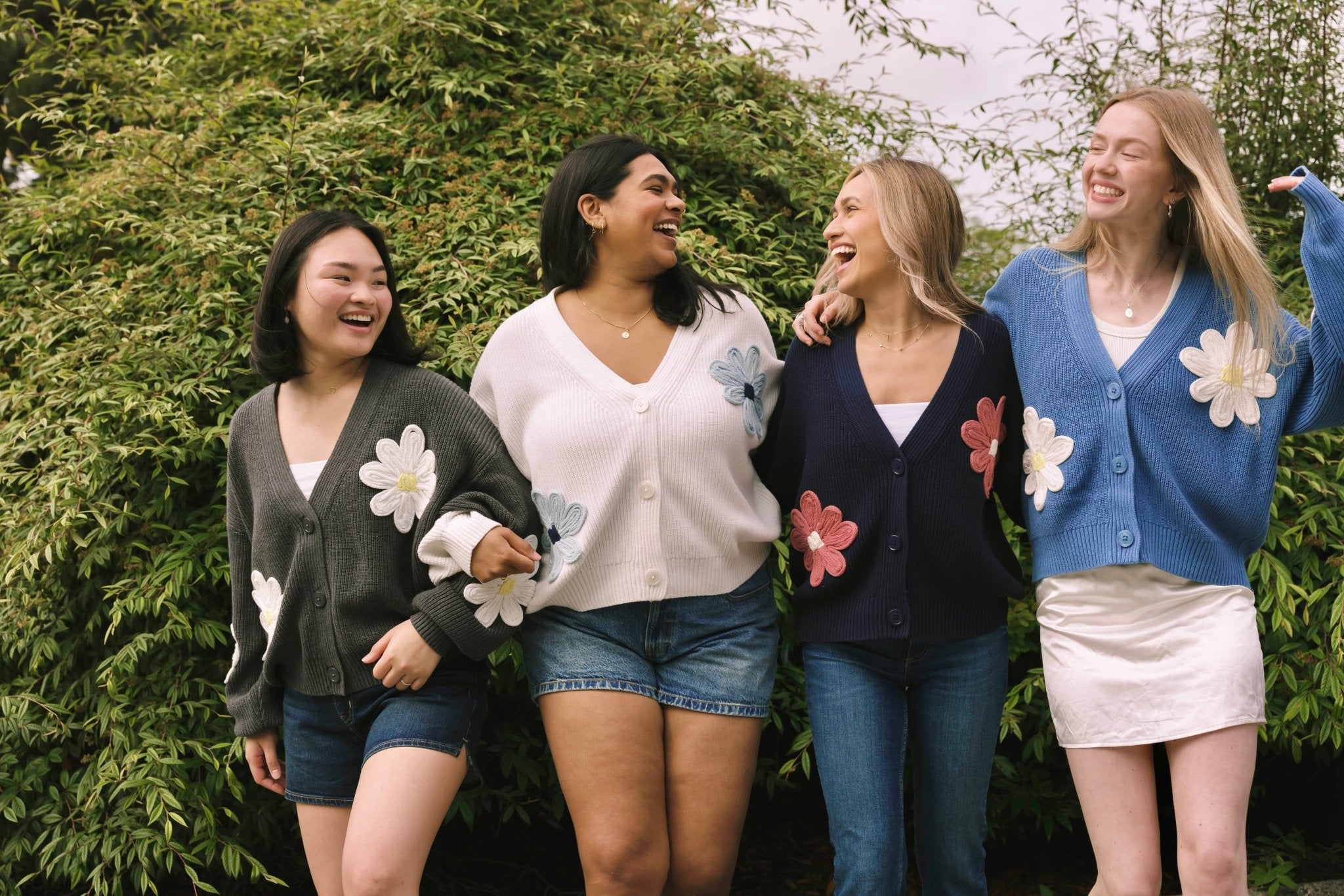 NORA DAISY CARDIGAN IN DARK GREY/IVORY - Blue Sky Fashions & Lingerie