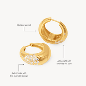 NOVA STATEMENT HOOP EARRINGS - 14K GOLD VERMEIL - Blue Sky Fashions & Lingerie