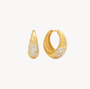 NOVA STATEMENT HOOP EARRINGS - 14K GOLD VERMEIL - Blue Sky Fashions & Lingerie