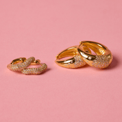 NOVA STATEMENT HOOP EARRINGS - 14K GOLD VERMEIL - Blue Sky Fashions & Lingerie