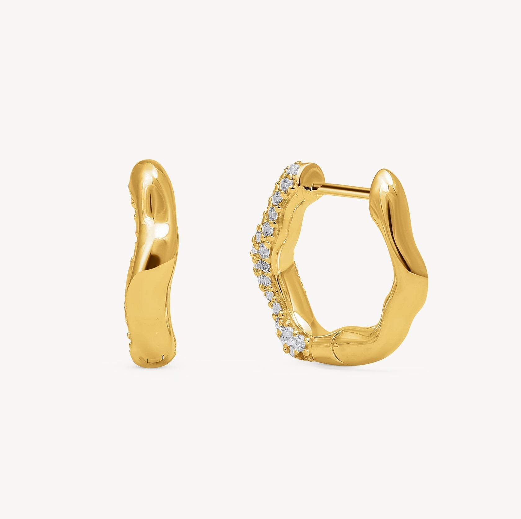 NOVA WAVE HOOP EARRINGS - 14K GOLD VERMEIL - Blue Sky Fashions & Lingerie