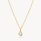 OPAL CHARM NECKLACE - 14K GOLD VERMEIL - Blue Sky Fashions & Lingerie