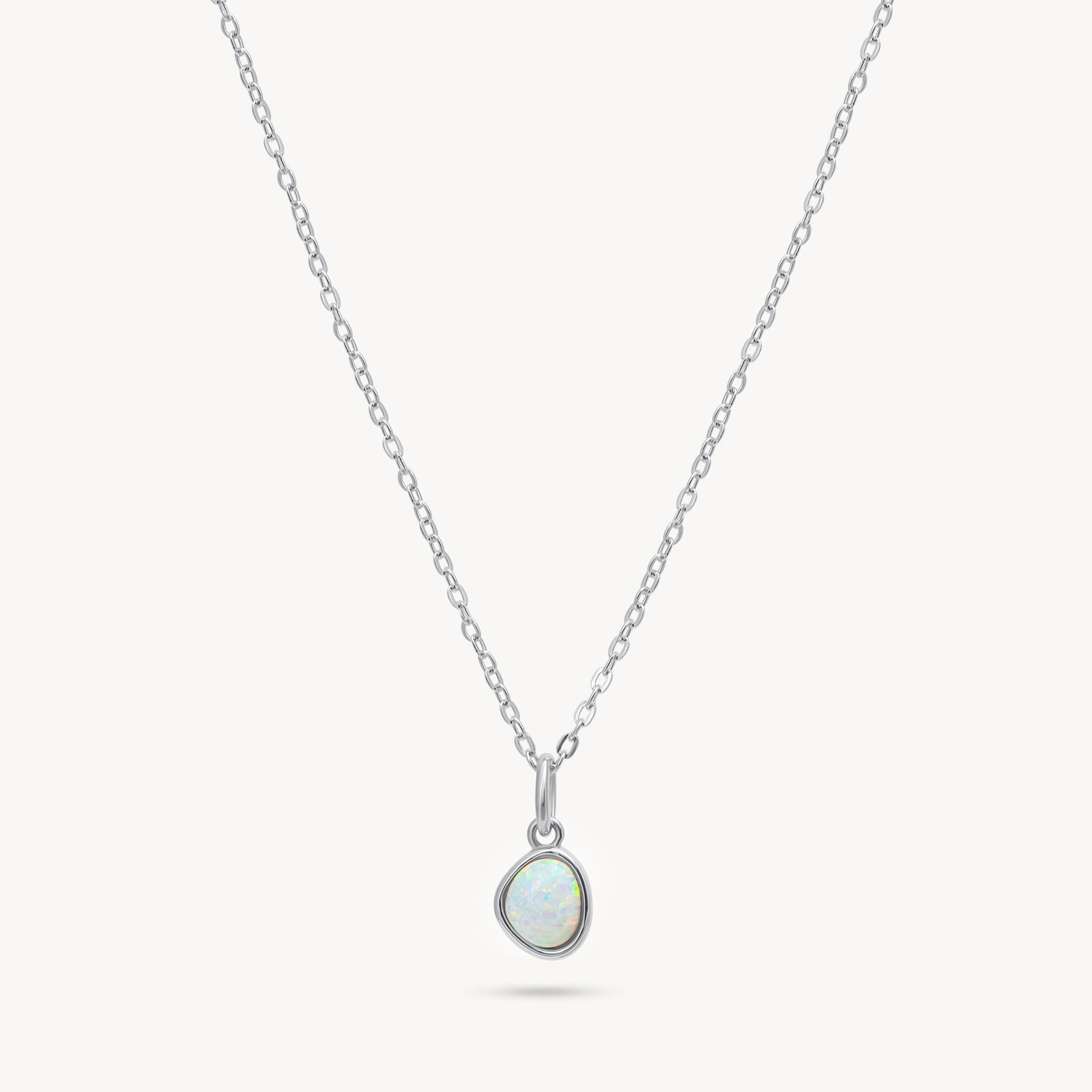OPAL CHARM NECKLACE - STERLING SILVER - Blue Sky Fashions & Lingerie
