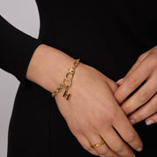 PAVÉ LINK CHARM BRACELET - 14K GOLD VERMEIL - Blue Sky Fashions & Lingerie