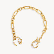 PAVÉ LINK CHARM BRACELET - 14K GOLD VERMEIL - Blue Sky Fashions & Lingerie