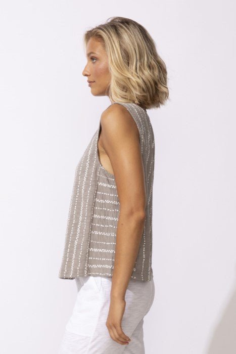 Peruvian Cotton Harborside Tank - fog - Blue Sky Fashions & Lingerie