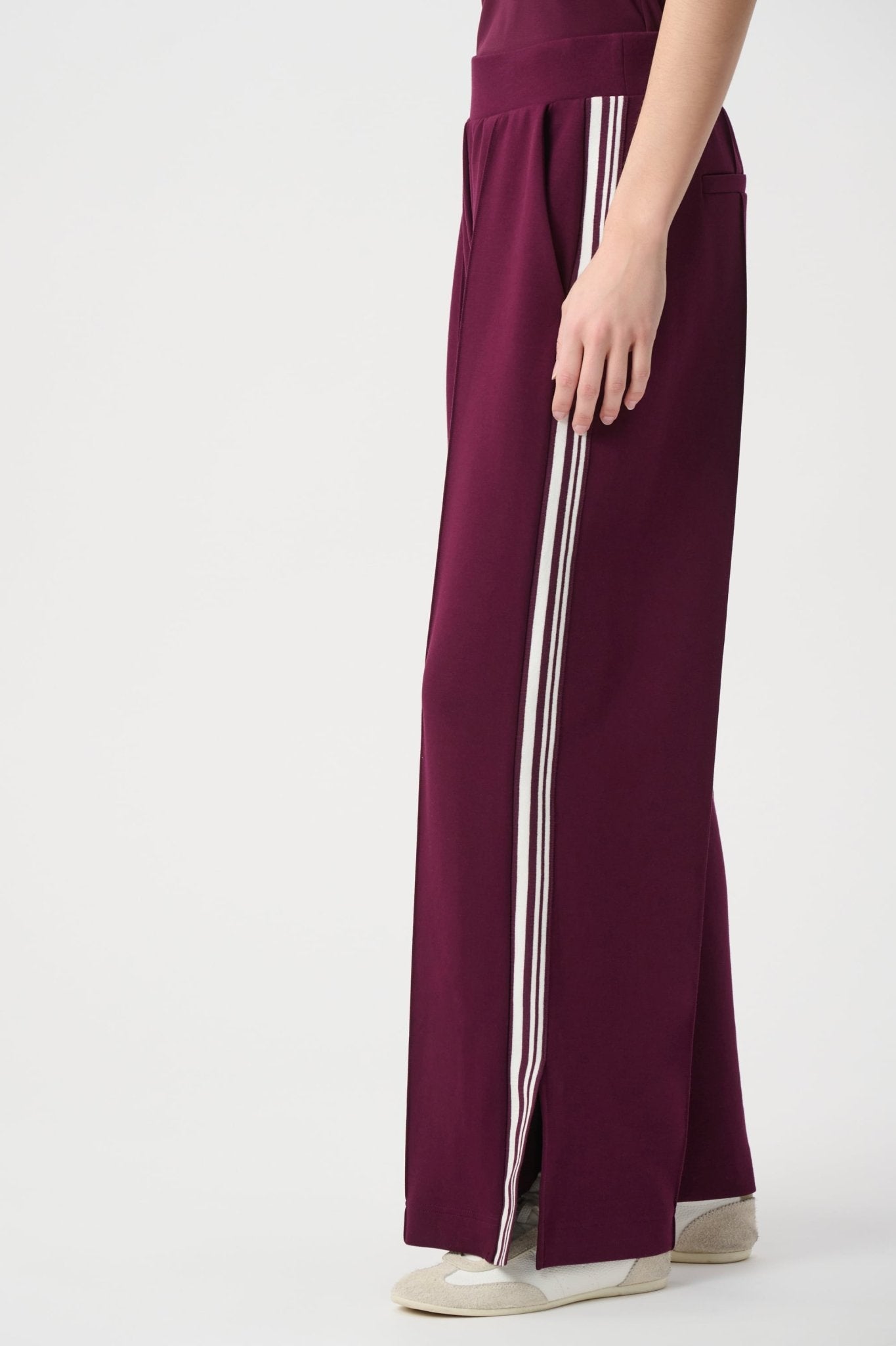 Pin-Tuck Wide-Leg Jogger 264612 by Joseph Ribkoff - elderberry - Blue Sky Fashions & Lingerie