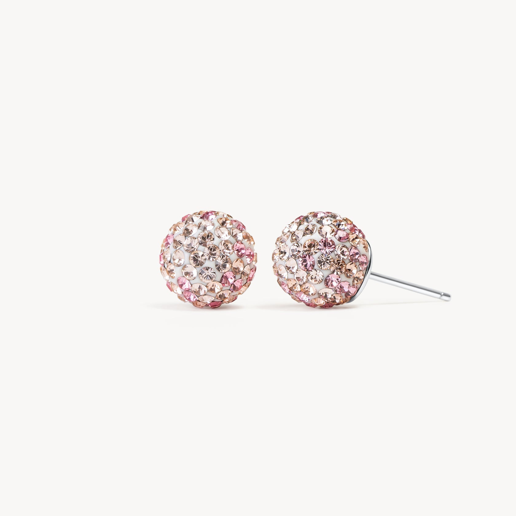 PINK CHAMPAGNE SPARKLE BALL™ STUD EARRINGS 10MM - Blue Sky Fashions & Lingerie