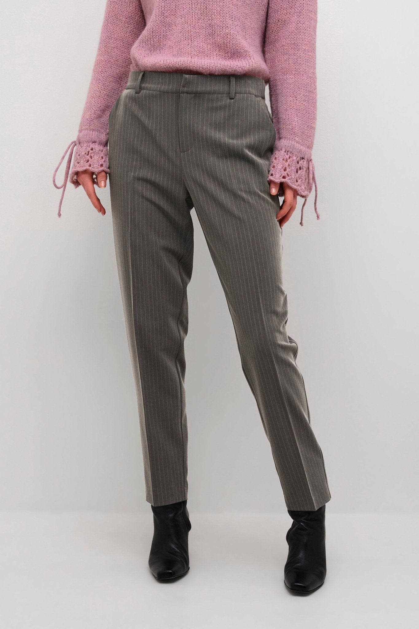 Pinstripe Ankle Pants by Cream - Blue Sky Fashions & Lingerie