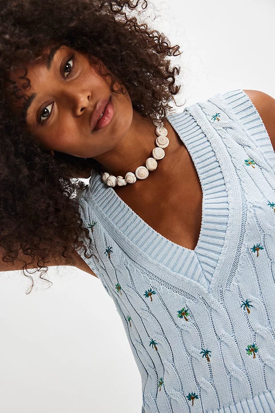 Plumeria Floral Vest - Blue Glass - Blue Sky Fashions & Lingerie