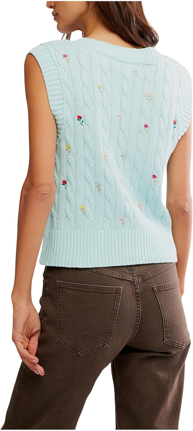 Plumeria Floral Vest - Blue Glass - Blue Sky Fashions & Lingerie