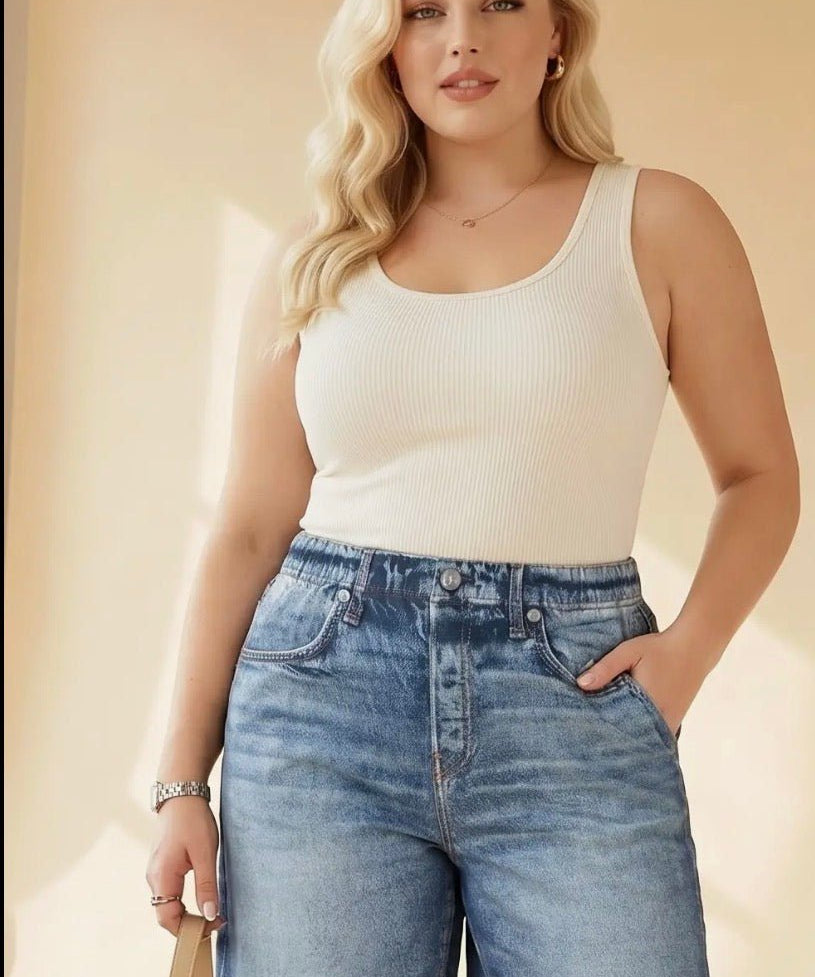 Plus Size Zenim Stretch Shorts - blue - Blue Sky Fashions & Lingerie