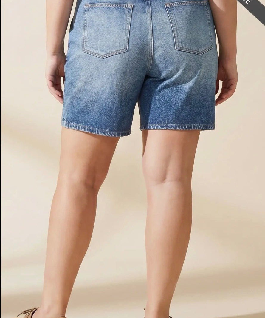 Plus Size Zenim Stretch Shorts - blue - Blue Sky Fashions & Lingerie