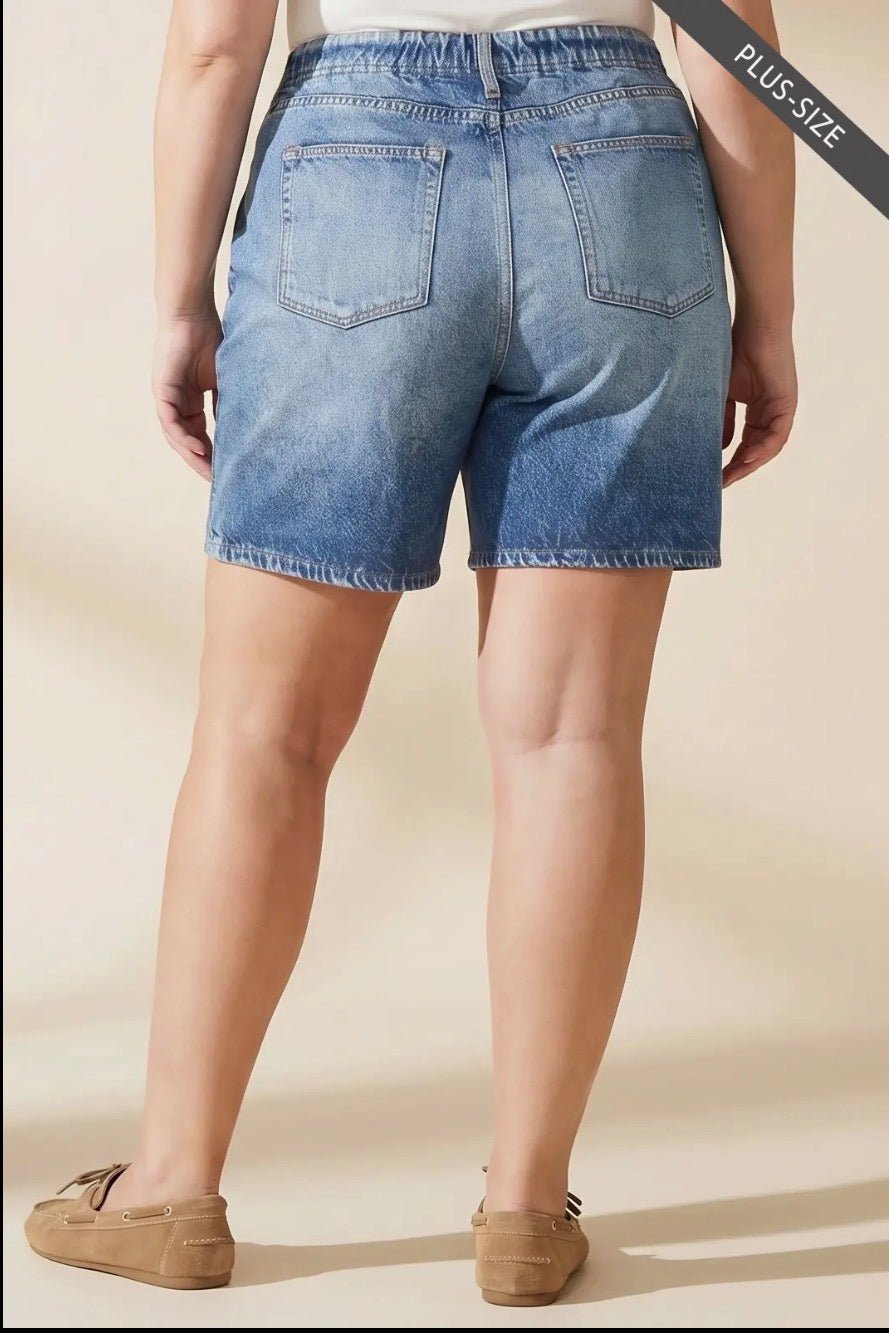 Plus Size Zenim Stretch Shorts - blue - Blue Sky Fashions & Lingerie