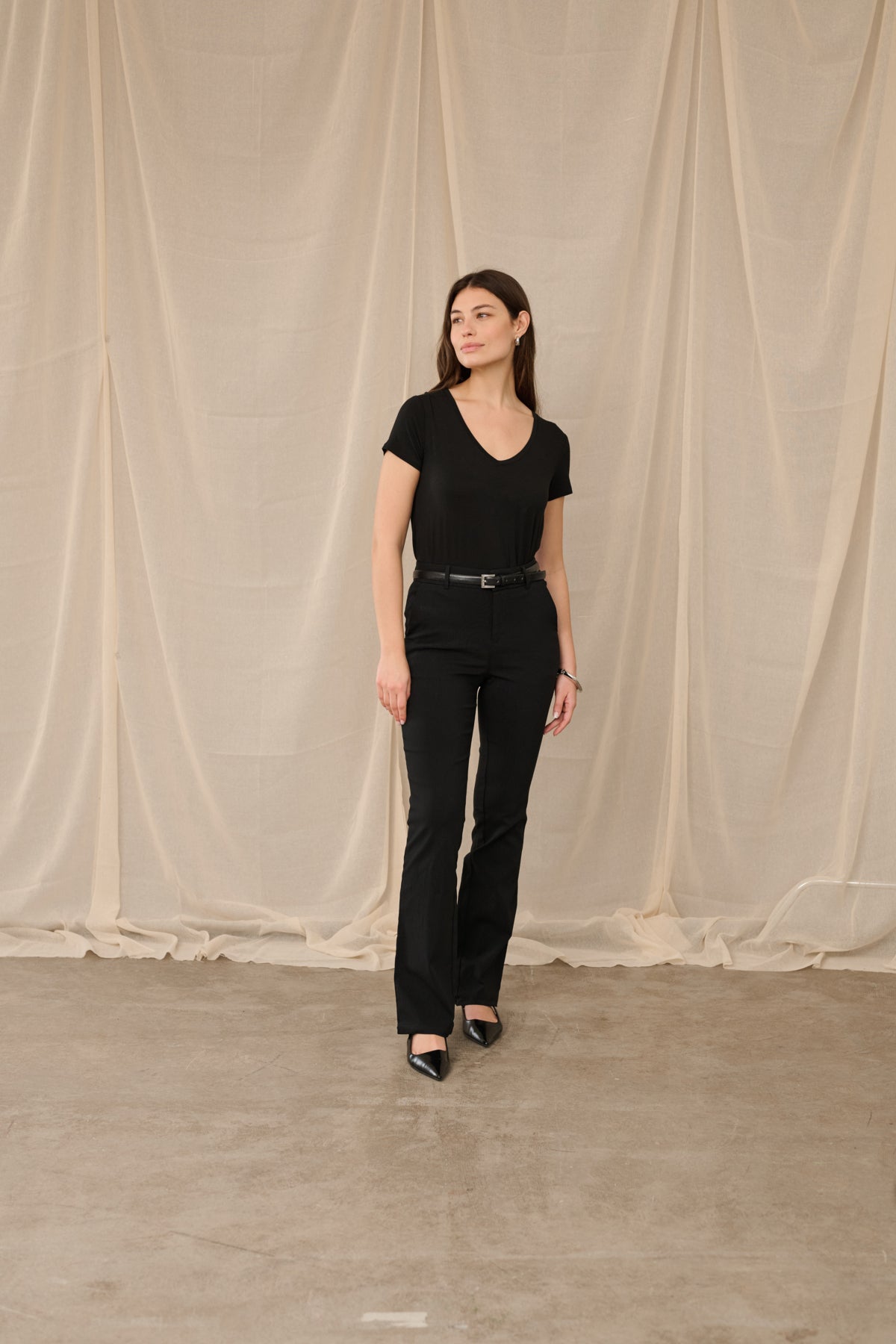 Poppy V - neck T-shirt - Black - Blue Sky Fashions & Lingerie