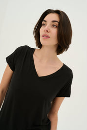 Poppy V - neck T-shirt - Black - Blue Sky Fashions & Lingerie