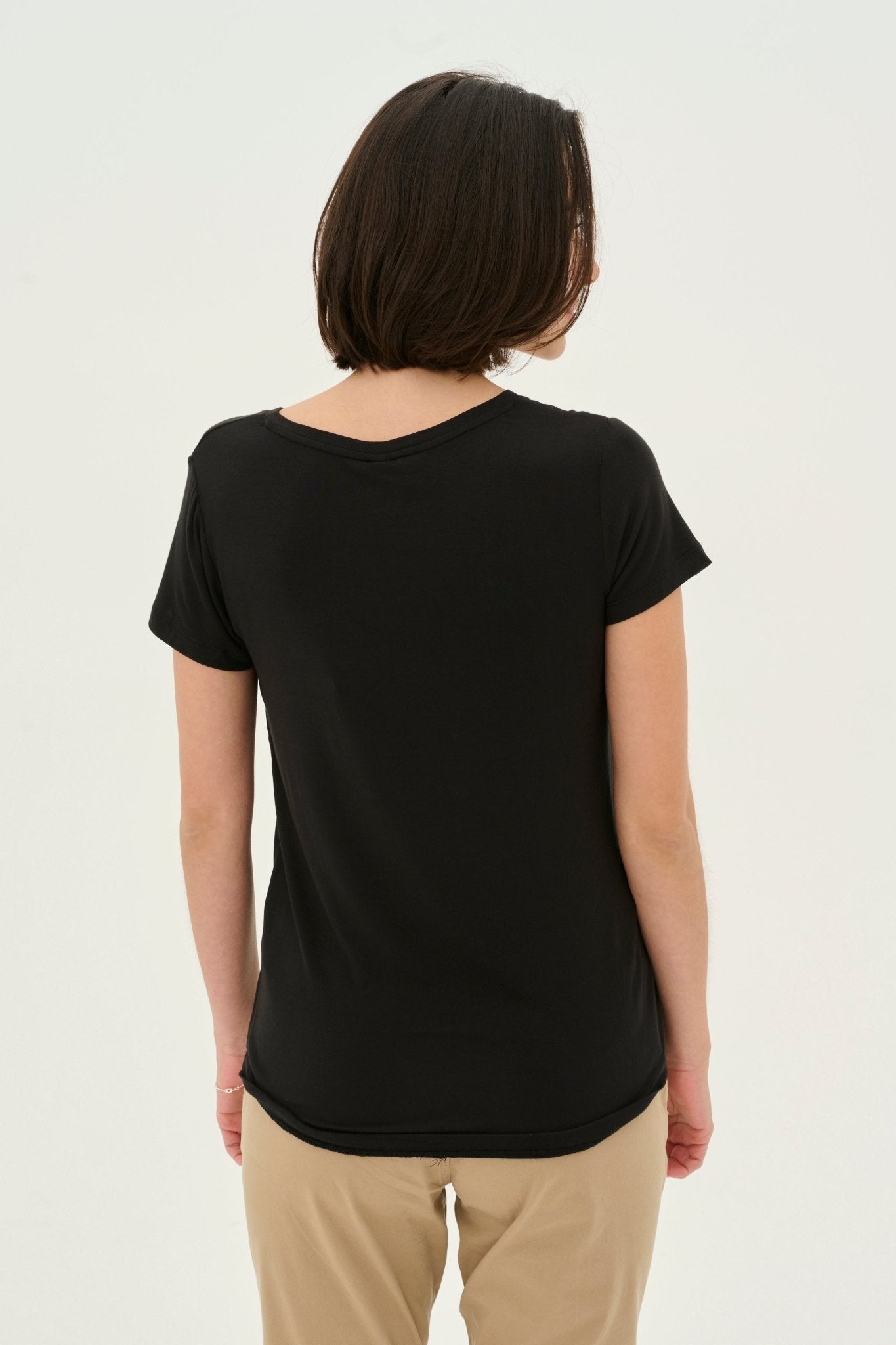 Poppy V - neck T-shirt - Black - Blue Sky Fashions & Lingerie