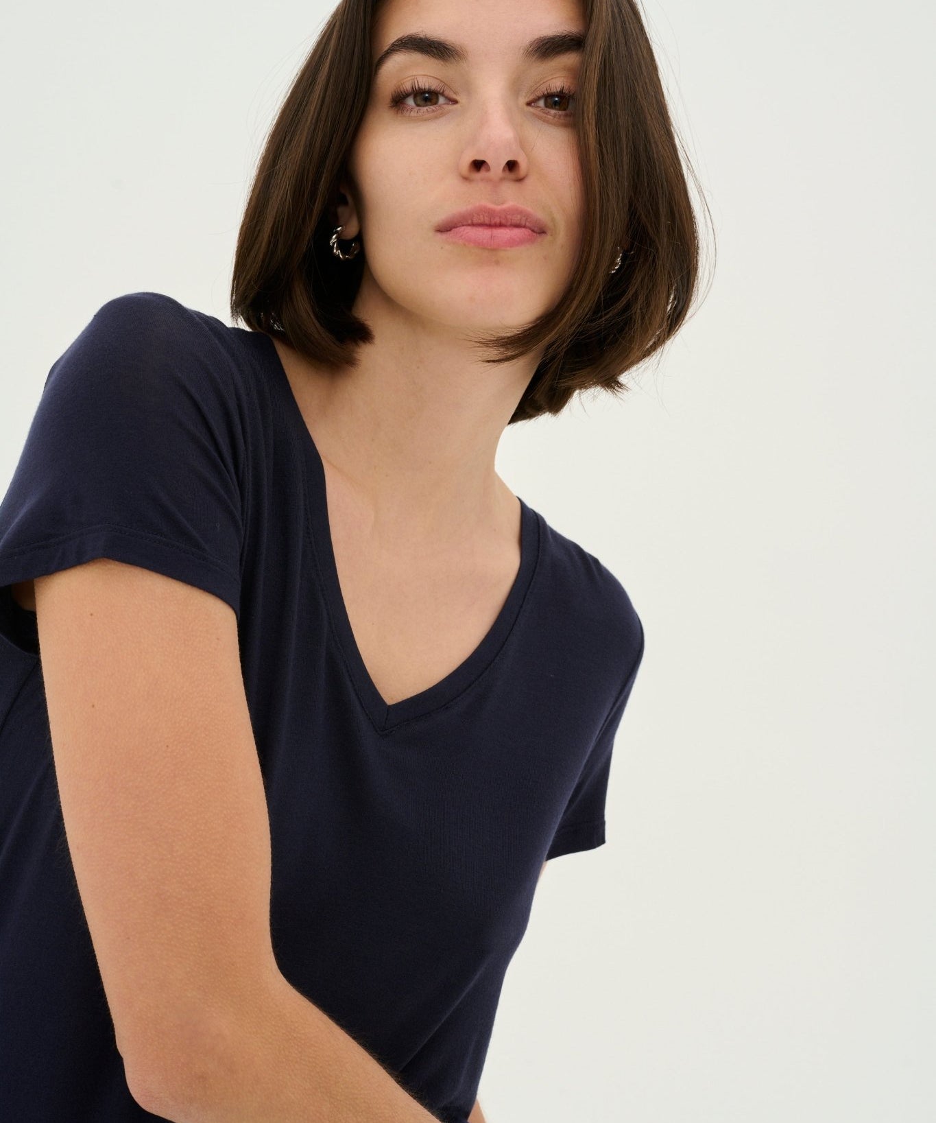 Poppy V - neck T-shirt - Black - Blue Sky Fashions & Lingerie