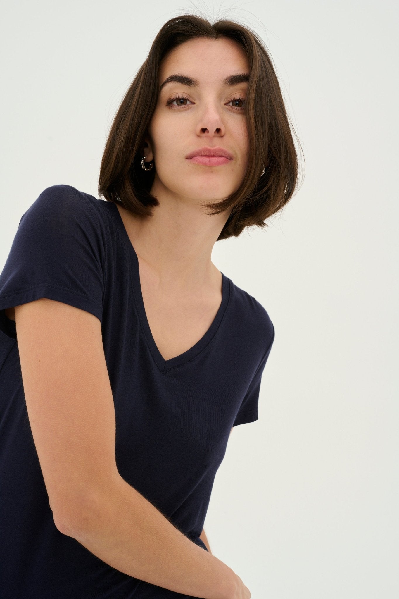 Poppy V - neck T-shirt - Black - Blue Sky Fashions & Lingerie