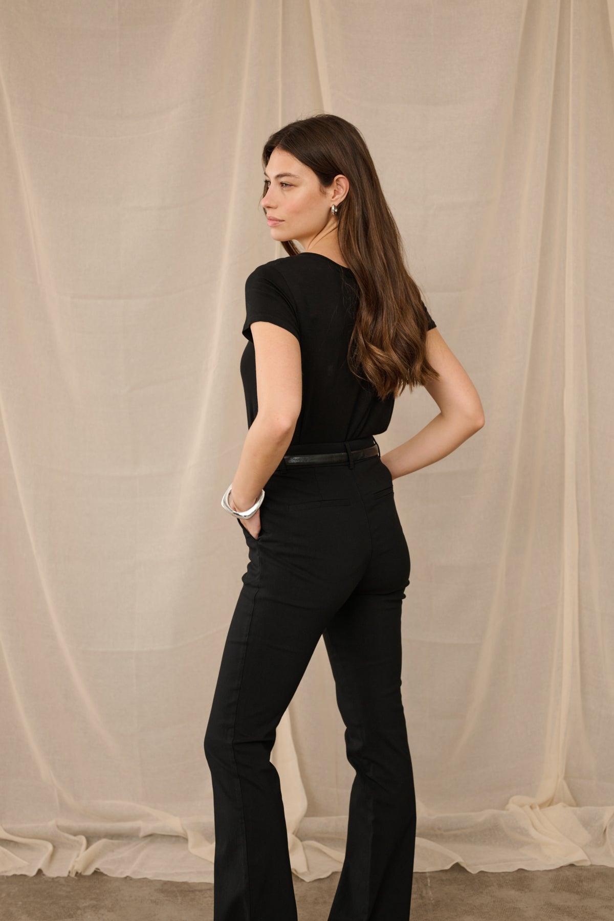 Poppy V - neck T-shirt - Black - Blue Sky Fashions & Lingerie