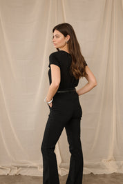 Poppy V - neck T-shirt - Black - Blue Sky Fashions & Lingerie