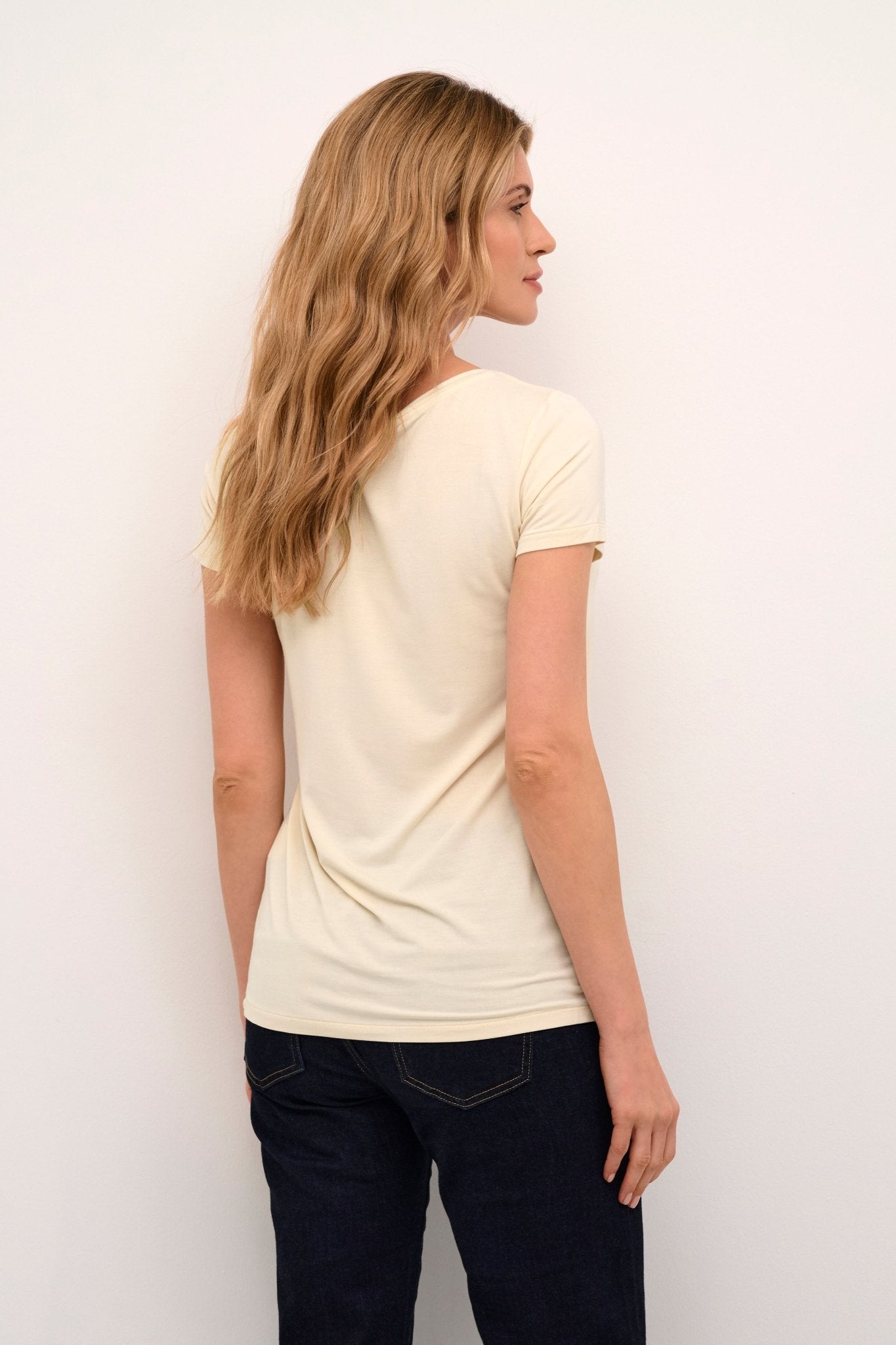 Poppy V - neck T-shirt - White Cap - Blue Sky Fashions & Lingerie