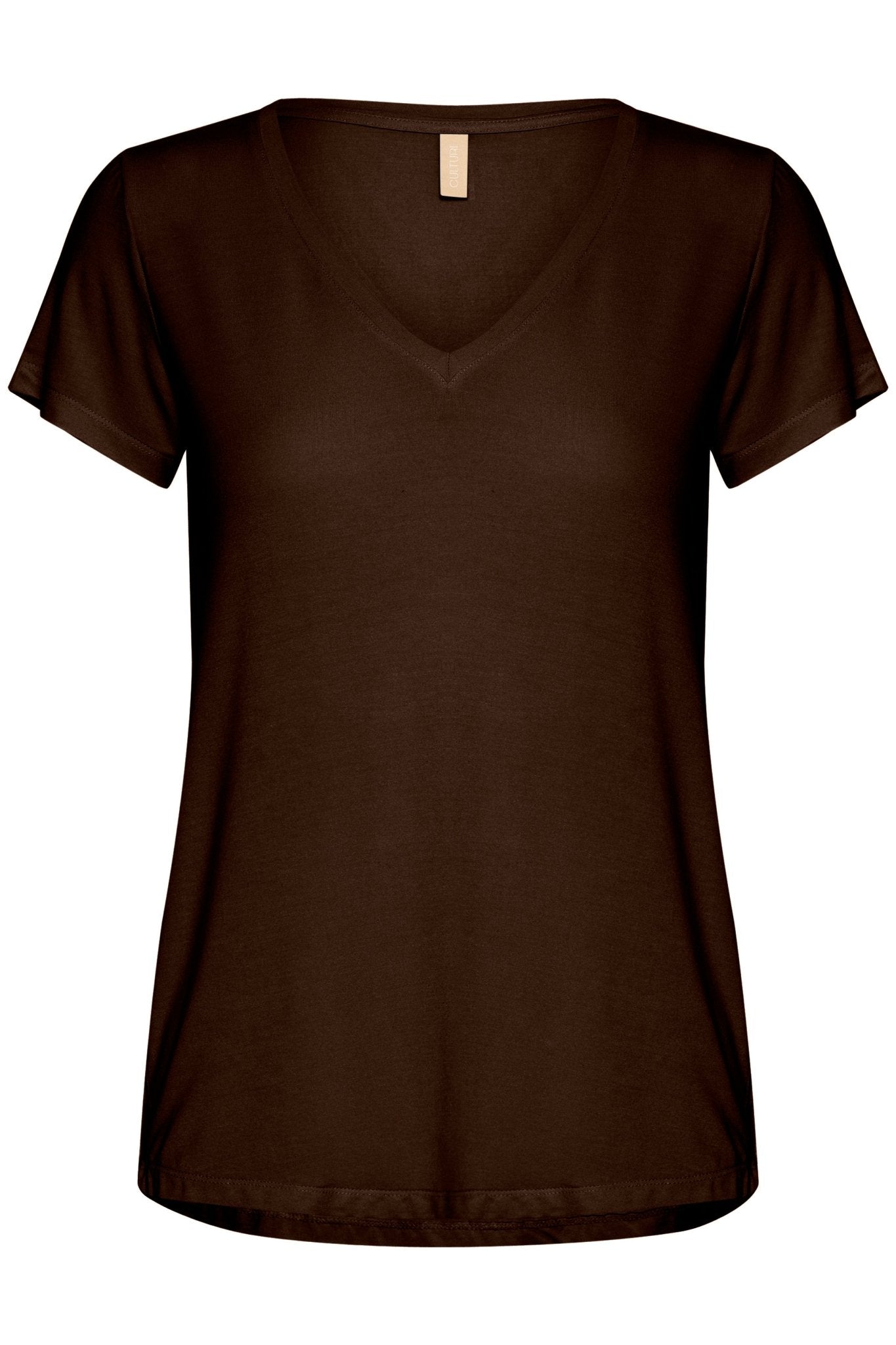 Poppy v - neck tee by Culture - demitasse - Blue Sky Fashions & Lingerie