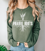 Prairie Roots Unisex Crewneck | Prairie Apparel | Military Green - Blue Sky Fashions & Lingerie