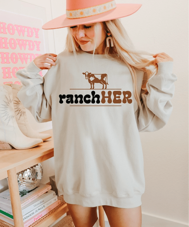 Ranchher Unisex Crewneck - Sand - Blue Sky Fashions & Lingerie