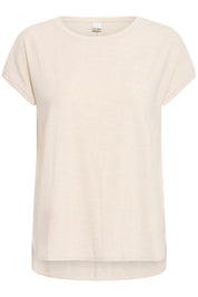 Rebel Crewneck Tee by Ichi - tapioca - Blue Sky Fashions & Lingerie