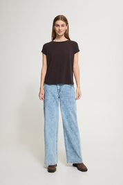 Rebel Crewneck Tee - chocolate - Blue Sky Fashions & Lingerie