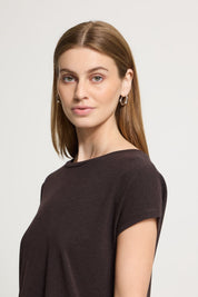 Rebel Crewneck Tee - chocolate - Blue Sky Fashions & Lingerie