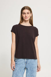 Rebel Crewneck Tee - chocolate - Blue Sky Fashions & Lingerie