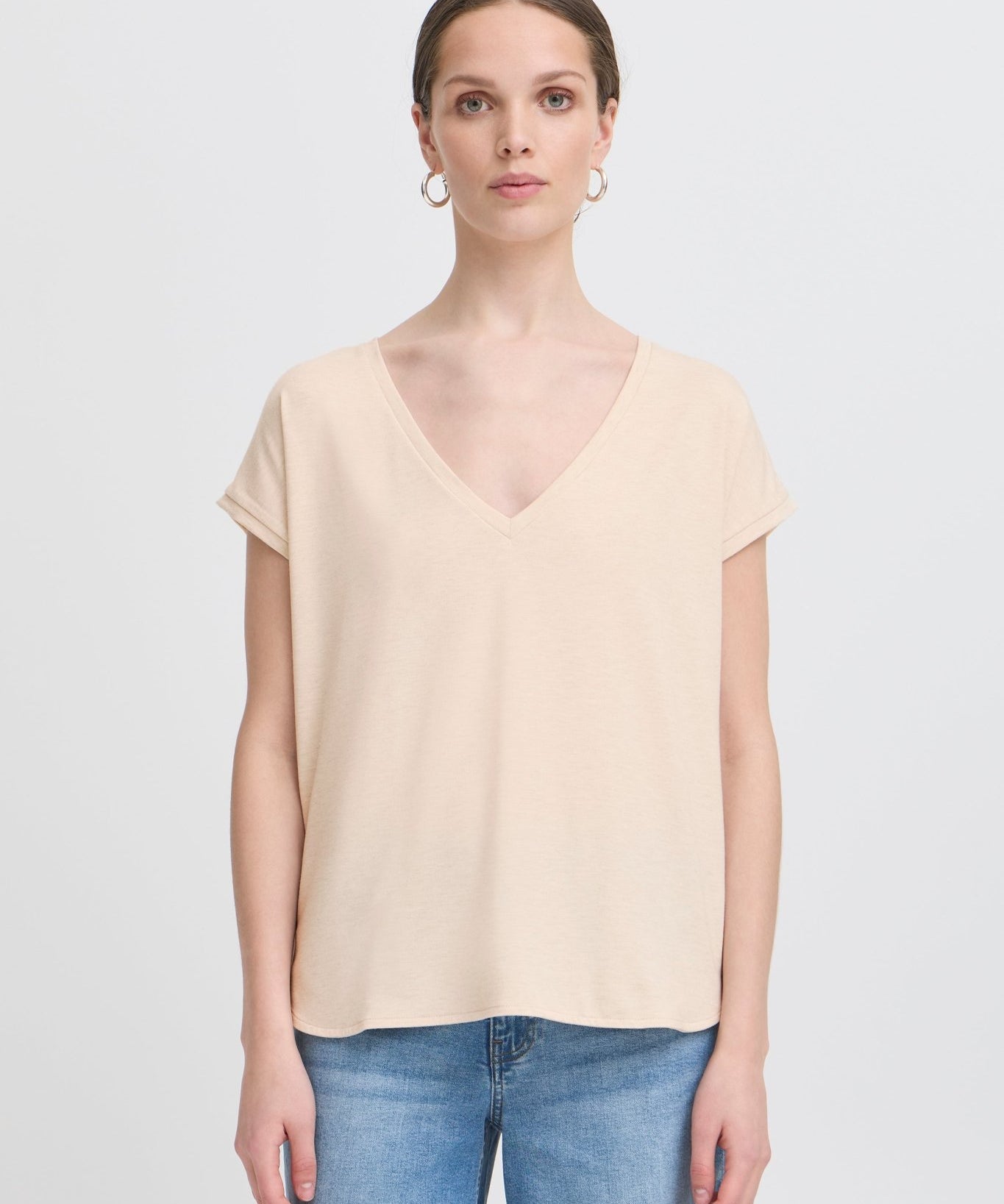 Rebel Tee by Ichi - tapioca - Blue Sky Fashions & Lingerie