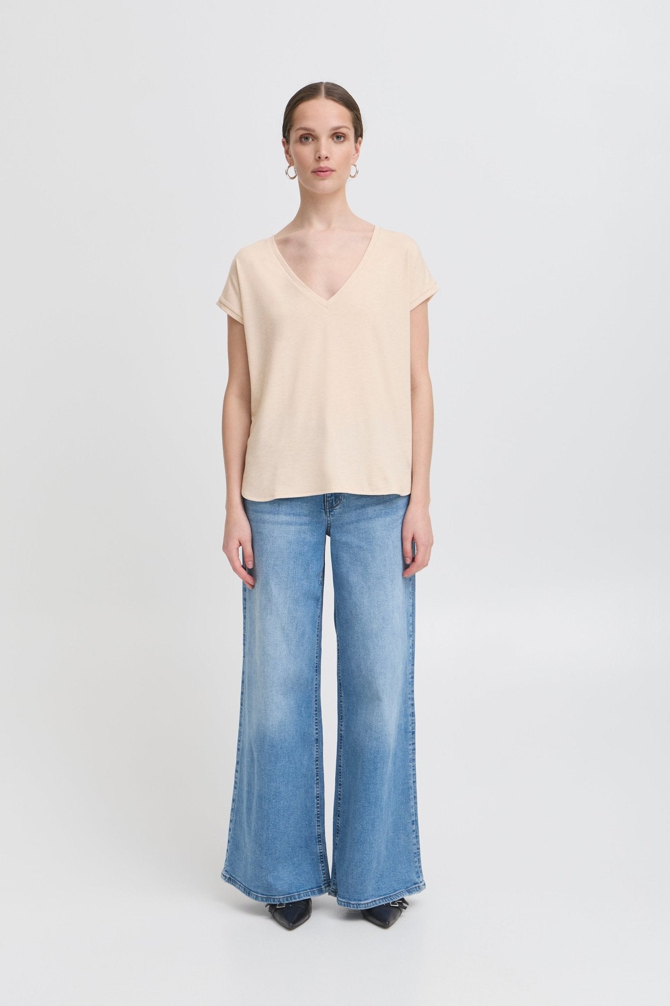 Rebel Tee by Ichi - tapioca - Blue Sky Fashions & Lingerie