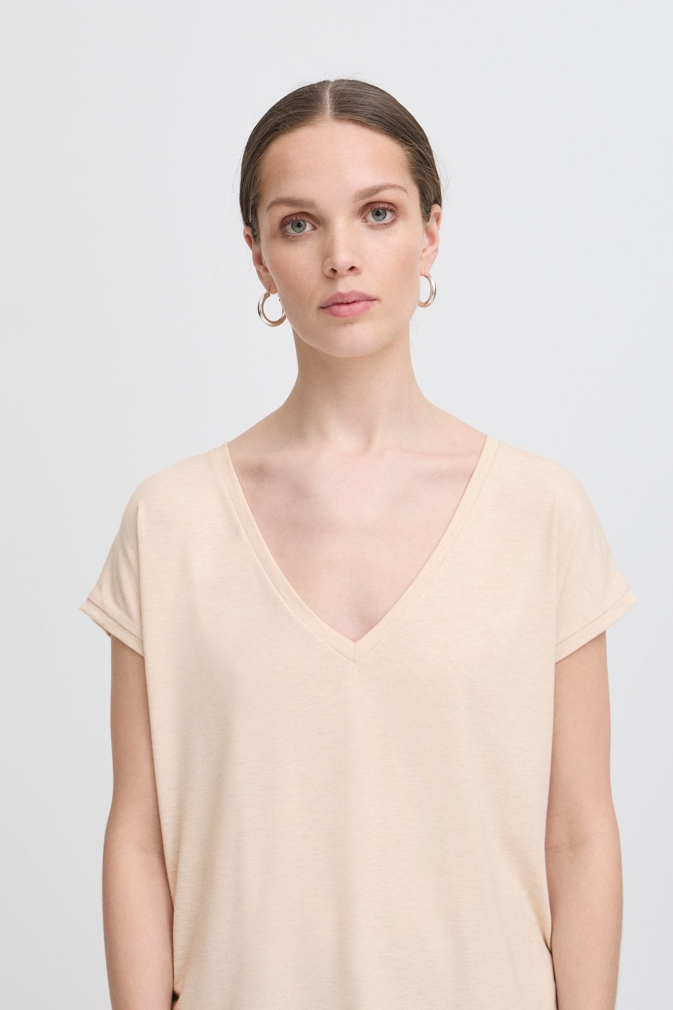 Rebel Tee by Ichi - tapioca - Blue Sky Fashions & Lingerie