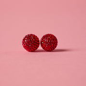 RED VELVET 12MM SPARKLE BALL™ STUD EARRINGS - Blue Sky Fashions & Lingerie