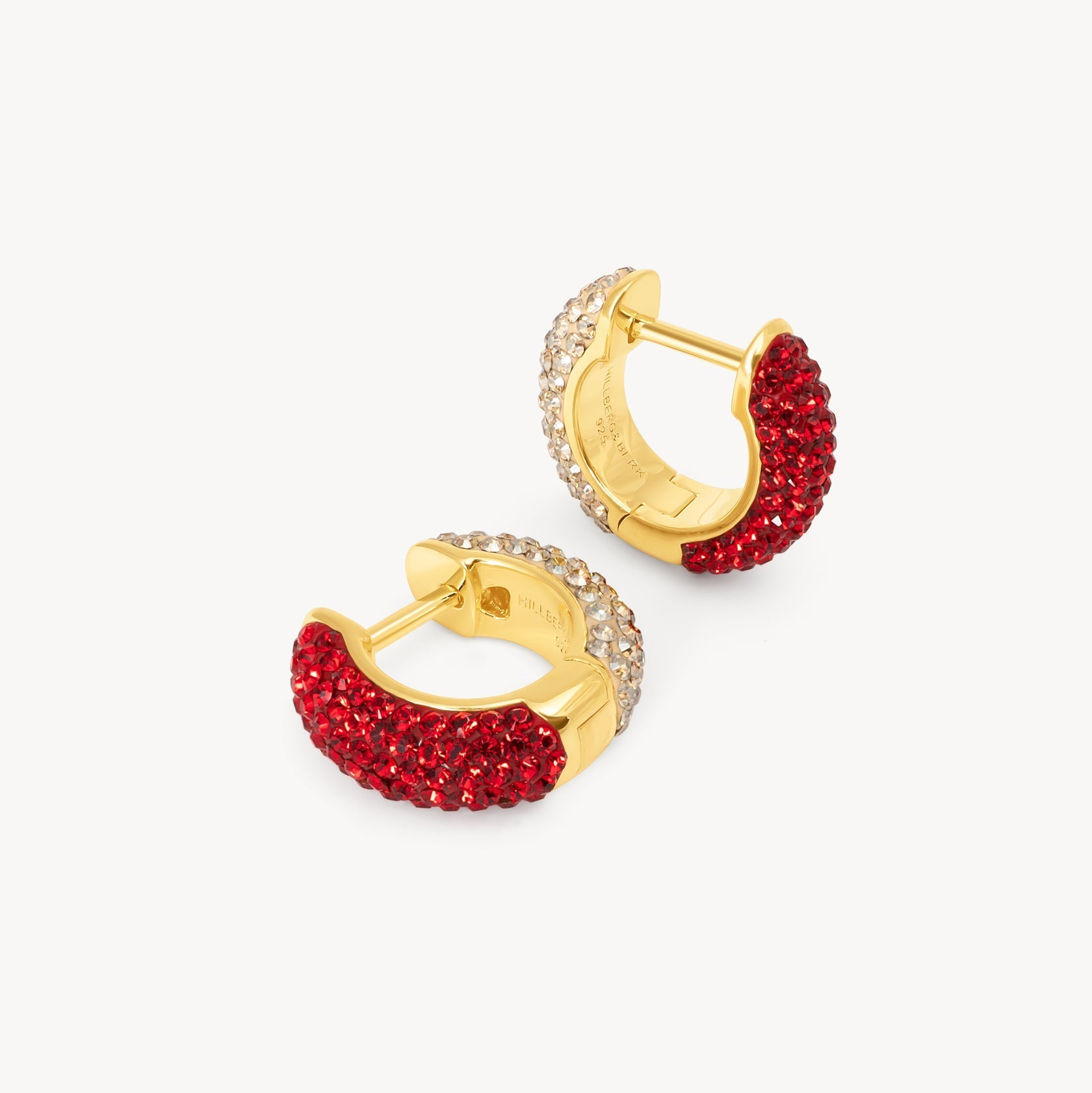 RED VELVET AND SOFT GOLD SPARKLE REVERSIBLE HOOP EARRINGS - Blue Sky Fashions & Lingerie