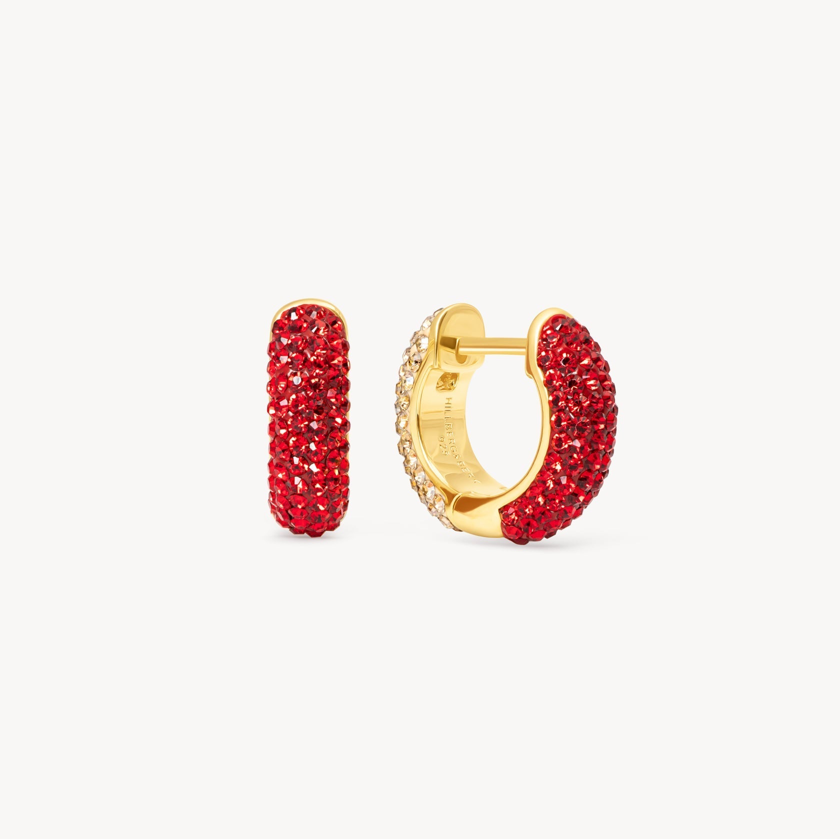 RED VELVET AND SOFT GOLD SPARKLE REVERSIBLE HOOP EARRINGS - Blue Sky Fashions & Lingerie