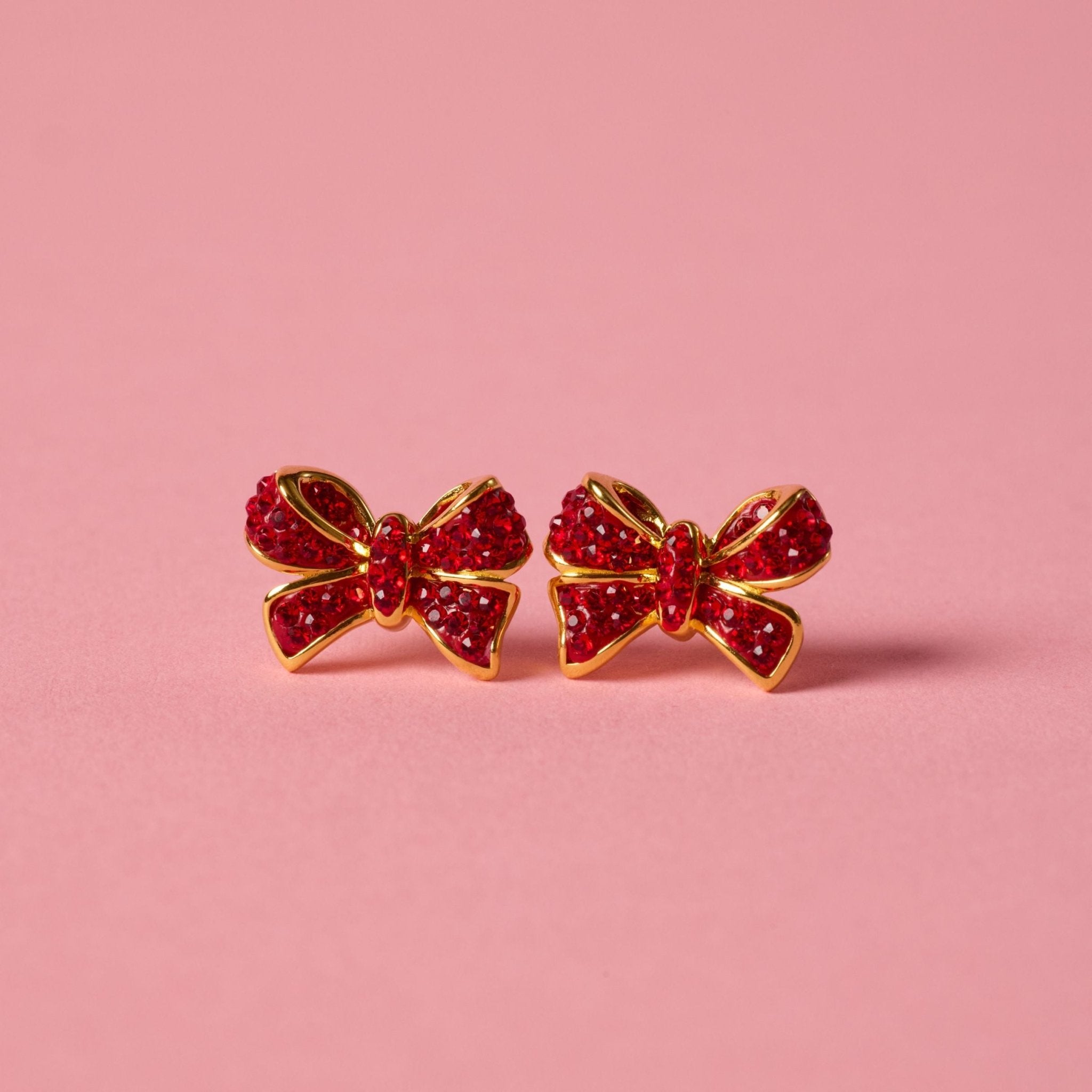 RED VELVET SPARKLE BOW STUDS - Blue Sky Fashions & Lingerie