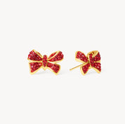RED VELVET SPARKLE BOW STUDS - Blue Sky Fashions & Lingerie