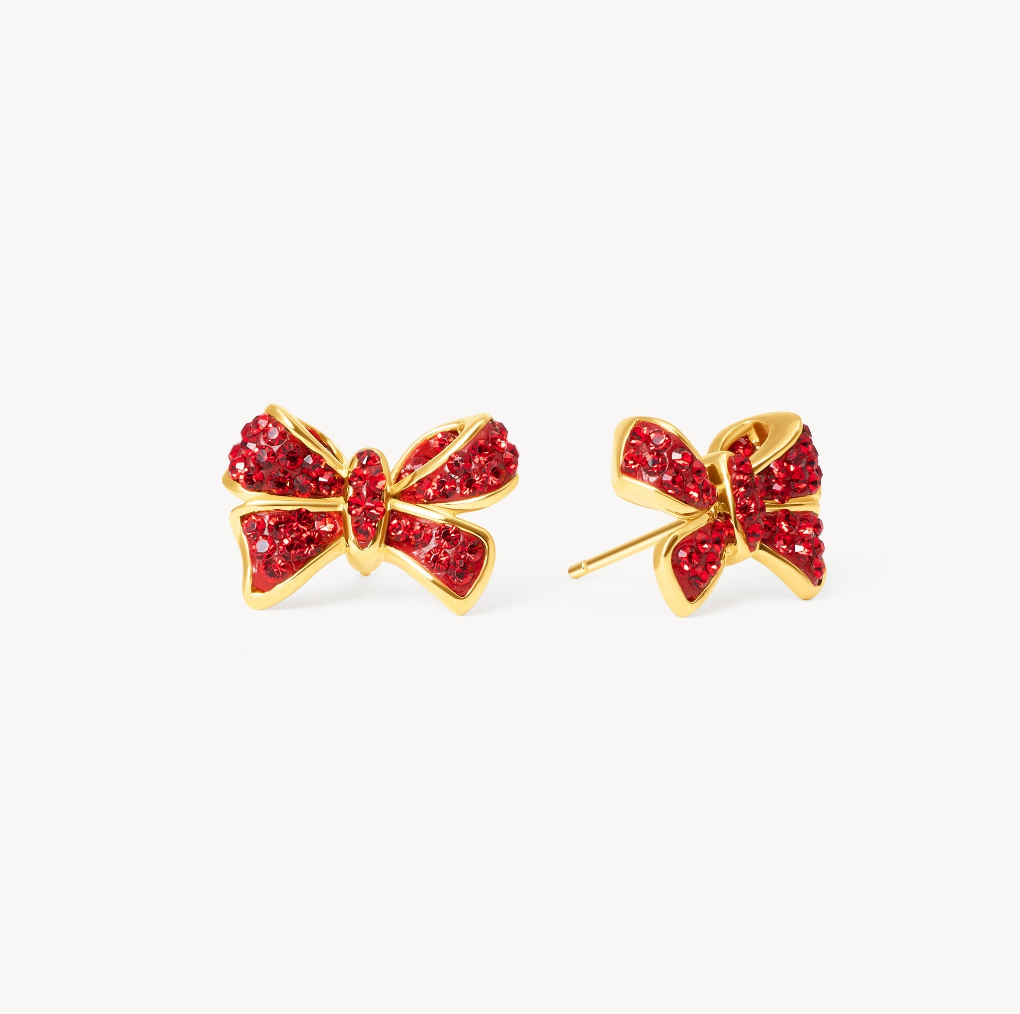 RED VELVET SPARKLE BOW STUDS - Blue Sky Fashions & Lingerie