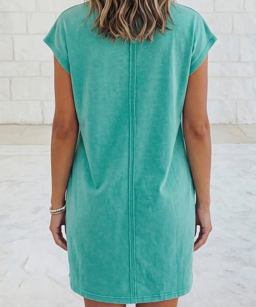 Relaxed Pit Polo T Shirt Dress - Blue Sky Fashions & Lingerie