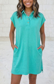 Relaxed Pit Polo T Shirt Dress - Blue Sky Fashions & Lingerie