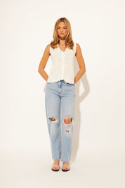 Remy knit vest - linen - Blue Sky Fashions & Lingerie