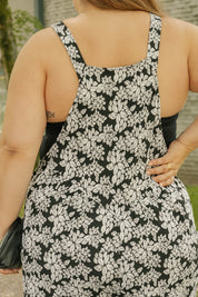 REMY ROMPERALLS IN SOFT BLACK/WHITE FLORAL - Blue Sky Fashions & Lingerie