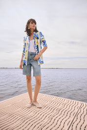 Repreve® Denim Straight Jean Shorts 262941 by Joseph Ribkoff - Blue Sky Fashions & Lingerie