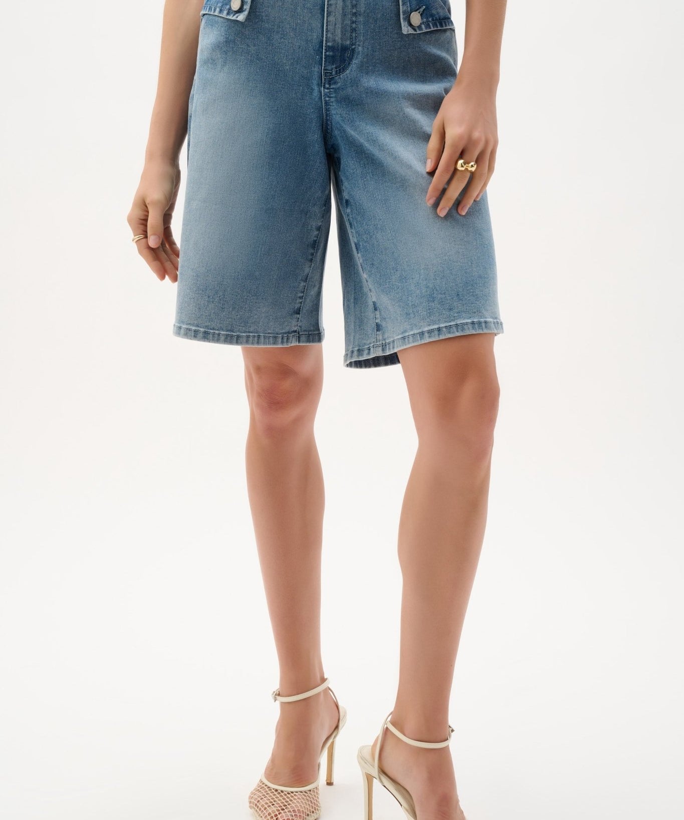 Repreve® Denim Straight Jean Shorts 262941 by Joseph Ribkoff - Blue Sky Fashions & Lingerie